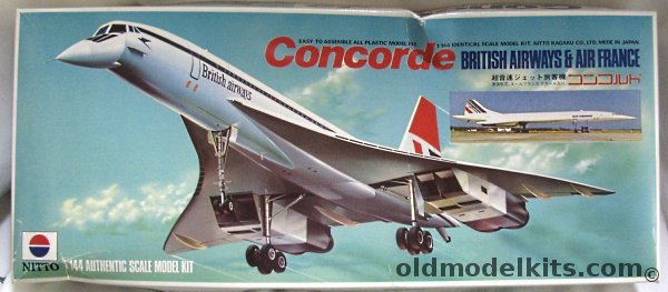 Nitto 1/144 Concorde Supersonic Airliner - British Airways or Air France, 713-1000 plastic model kit